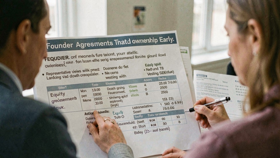 Founder agreements that define ownership early: editorial view of equity split, vesting schedule and decision rule